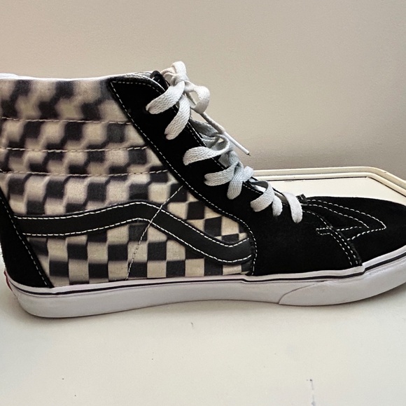 Vans sk8 Hi Blur Check Black White Checkerboard Unisex Shoes size 11.5 or 10 - Picture 6 of 8